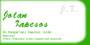 jolan kapcsos business card