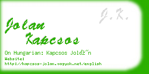 jolan kapcsos business card